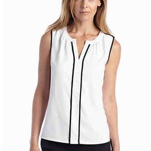 NWOT Calvin Klein white & black sleeveless top